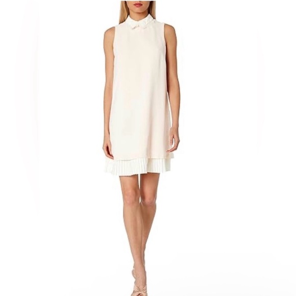 NWT Pink Pleated Trim Dress - Picture 2 of 8